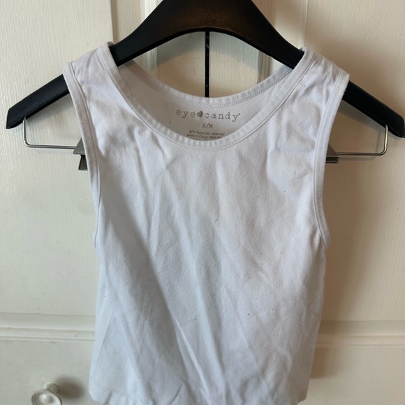 White Ribbed Crop Top - Picture 4 of 4